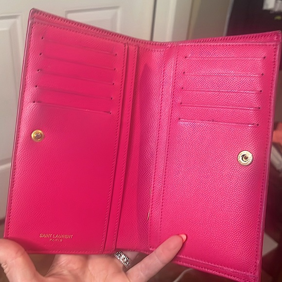 Pink Quilted Leather Wallet by Yves Saint Laurent & COA - Picture 9 of 11